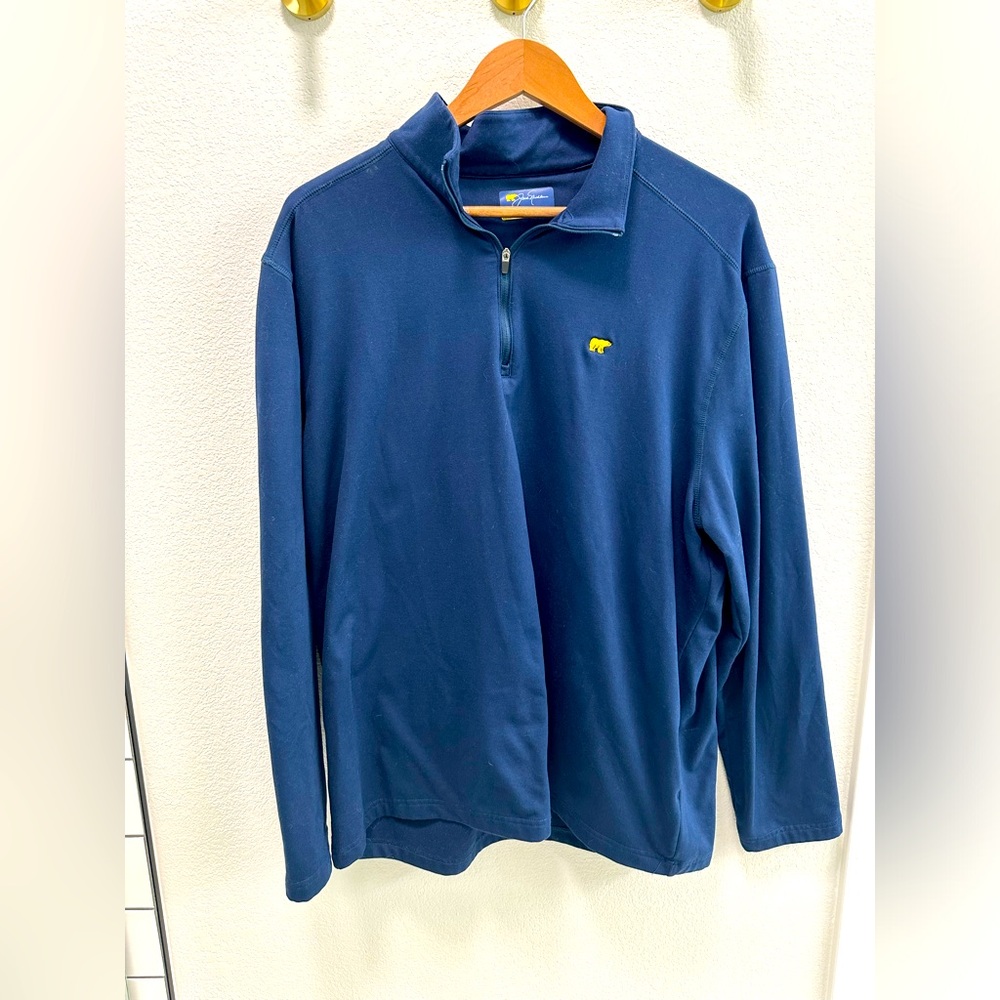 Jack Nicklaus Fleece Quarter-Zip Pullover - Blue, Size L